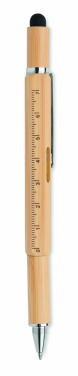 Logo trade corporate gifts image of: Spirit level pen in bamboo