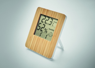 Logo trade promotional giveaways image of: Bamboo weather station