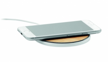 Logo trade promotional merchandise photo of: Bamboo wireless charger 10W