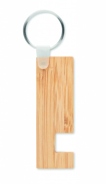 Logo trade corporate gifts image of: Bamboo stand and key ring Savonlinna