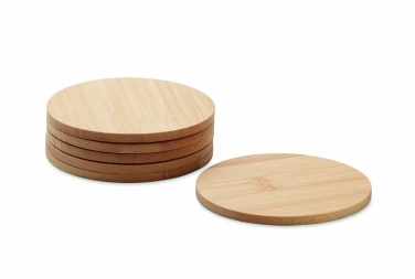 Logo trade promotional products image of: Set of 6 bamboo coasters