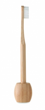 Logo trade promotional gifts image of: Bamboo tooth brush with stand