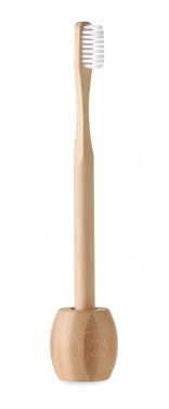 Logo trade corporate gifts picture of: Bamboo tooth brush with stand