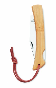 Logo trade business gifts image of: Foldable knife in bamboo