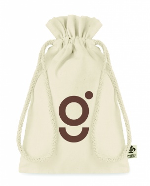 Logo trade promotional giveaways image of: Small organic cotton gift bag