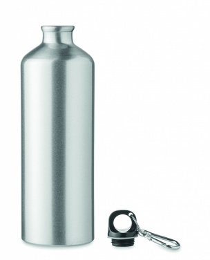 Logotrade promotional gift image of: 1000 ml single-walled aluminum water bottle with a carabiner