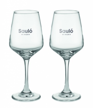 Logo trade promotional giveaways image of: Set of 2 wine glasses