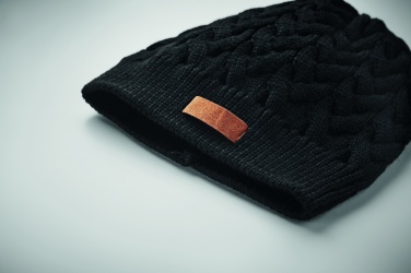 Logotrade corporate gift image of: Cable knit beanie in RPET