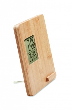 Logotrade promotional item picture of: Bamboo weather station 10W