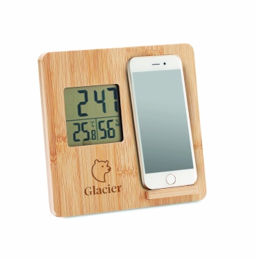 Logo trade promotional giveaway photo of: Bamboo weather station 10W