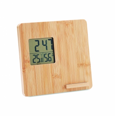 Logo trade corporate gifts image of: Bamboo weather station 10W