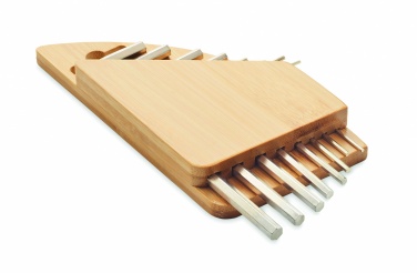 Logo trade promotional merchandise photo of: Hex key set in bamboo