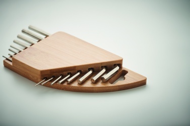 Logo trade promotional giveaway photo of: Hex key set in bamboo