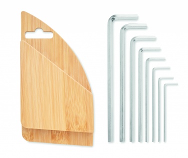 Logo trade business gift photo of: Hex key set in bamboo