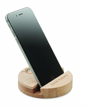 Logo trade promotional gift photo of: Birch Wood phone stand