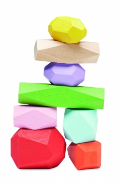 Logotrade corporate gift picture of: 8 stacking wood rocks in pouch