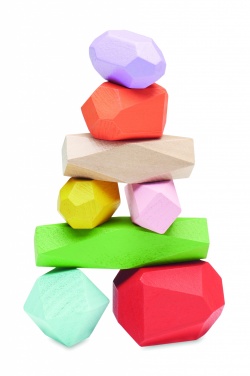 Logo trade promotional products picture of: 8 stacking wood rocks in pouch