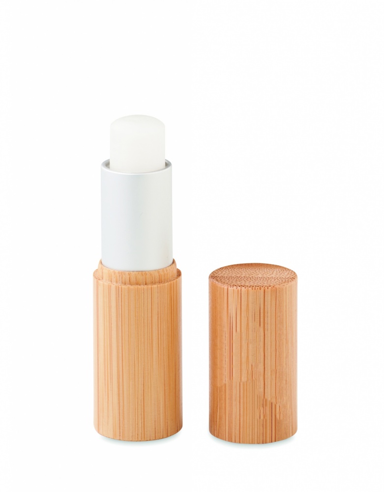 Logo trade business gifts image of: Lip balm in bamboo tube box