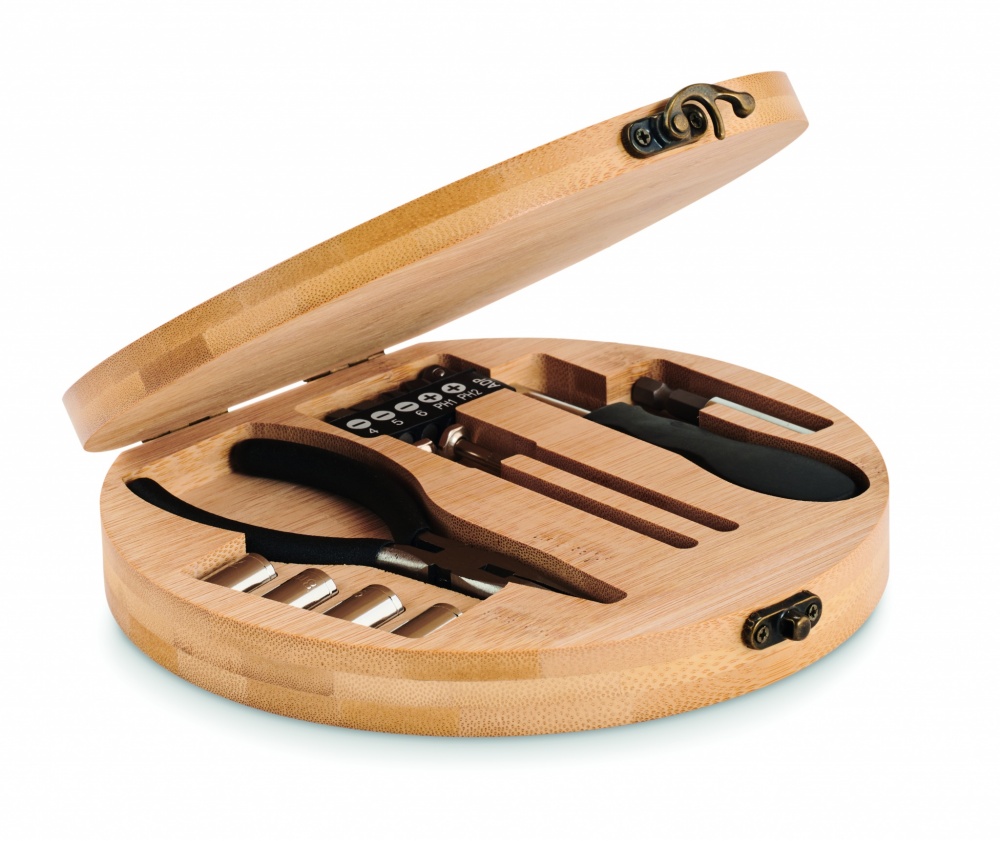 Logotrade promotional gift image of: 15 piece tool set bamboo case