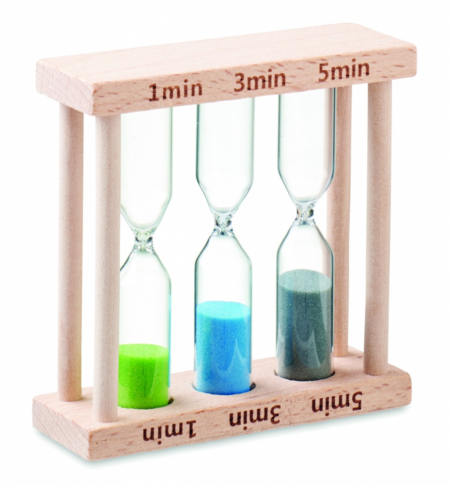 Logotrade promotional giveaway image of: Set of 3 wooden sand timer