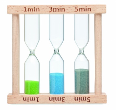 Logotrade corporate gift image of: Set of 3 wooden sand timer