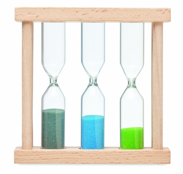 Logo trade promotional giveaways picture of: Set of 3 wooden sand timer