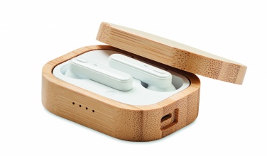 Logo trade promotional item photo of: TWS earbuds in bamboo case