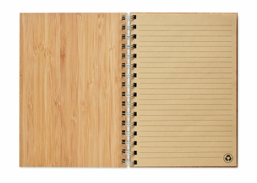 Logo trade corporate gifts image of: A5 ring bound Bamboo notebook