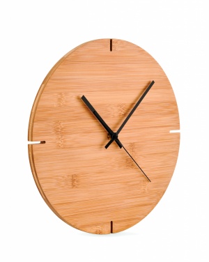 Logo trade promotional items image of: Round shape bamboo wall clock