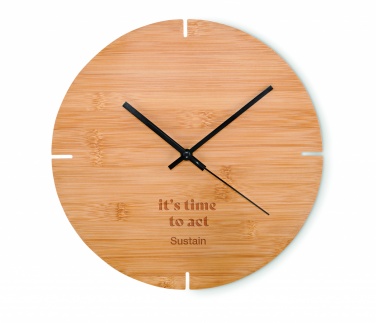 Logotrade corporate gift picture of: Round shape bamboo wall clock