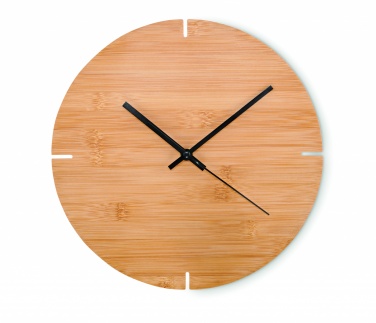 Logo trade promotional products image of: Round shape bamboo wall clock