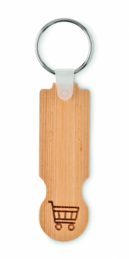 Logotrade corporate gifts photo of: Bamboo euro token key ring Rauma