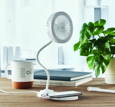 Logotrade promotional product picture of: Desktop charger fan with light