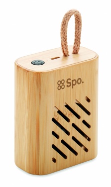 Logo trade advertising products picture of: 3W Bamboo wireless speaker