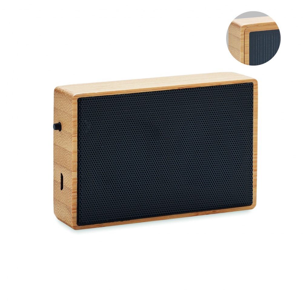 Logotrade advertising product picture of: Solar bamboo wireless speaker