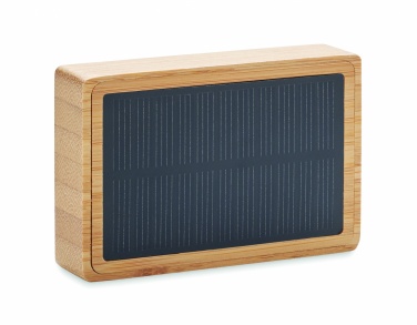 Logo trade corporate gifts picture of: Solar bamboo wireless speaker