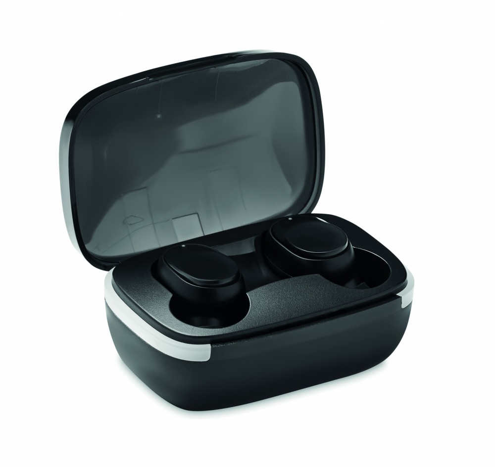 Logo trade corporate gifts image of: TWS earbuds with charging case