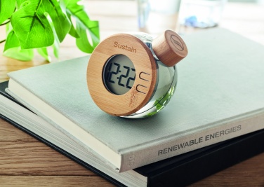 Logotrade corporate gifts photo of: Water powered bamboo LCD clock