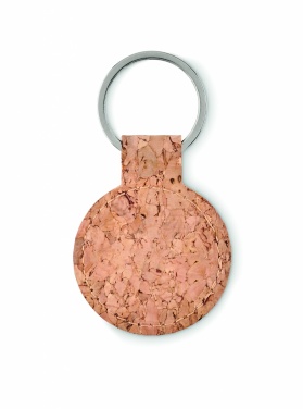 Logo trade corporate gift photo of: Round cork key ring Mikkeli