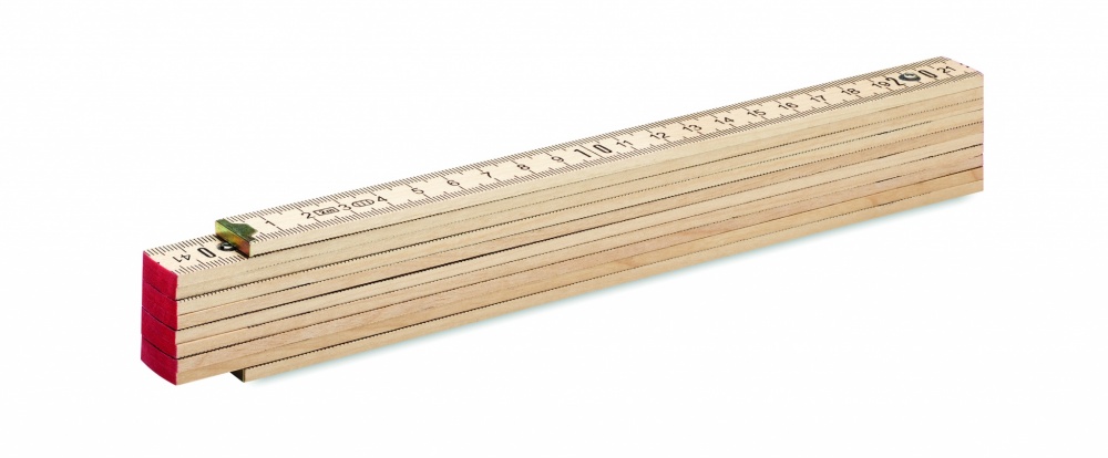 Logo trade promotional gift photo of: Carpenter ruler in wood 2m