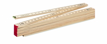 Logo trade promotional giveaways image of: Carpenter ruler in wood 2m