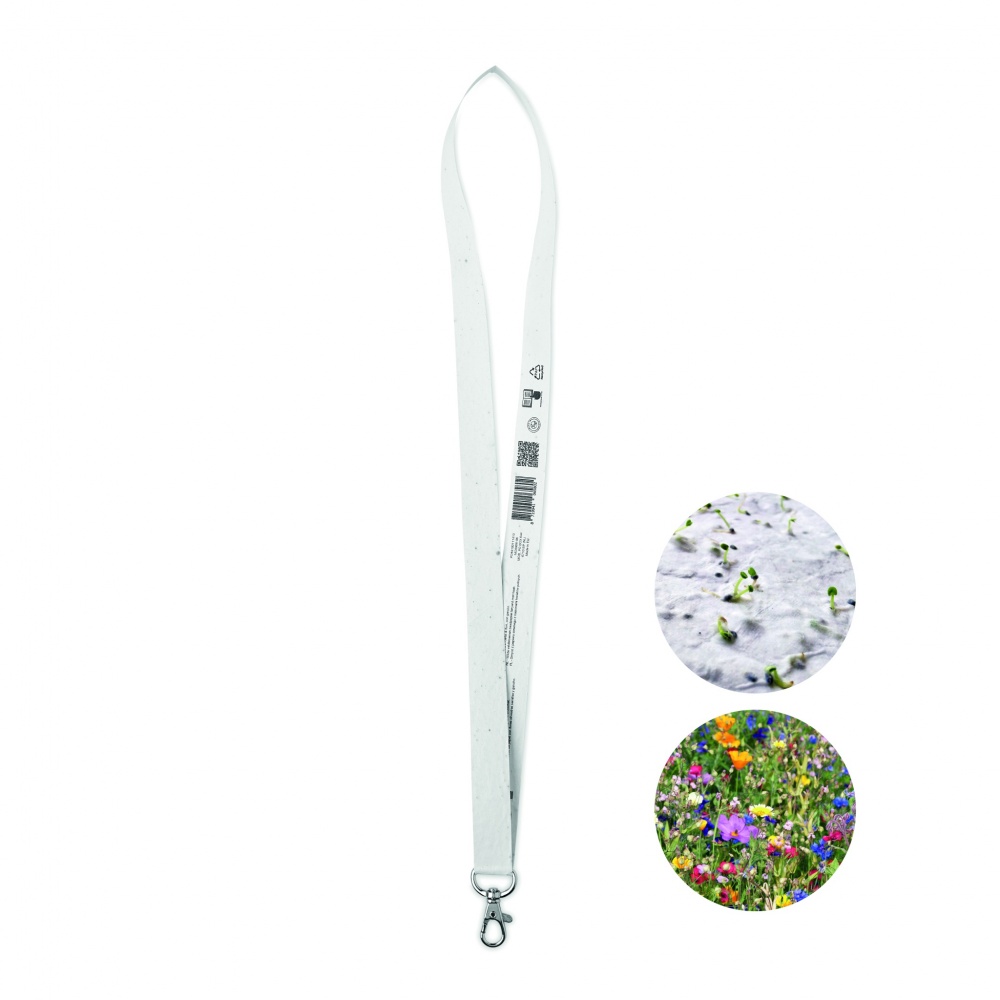 Logotrade promotional merchandise photo of: Seed paper lanyard w/hook