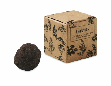 Logo trade promotional merchandise photo of: Herb seed bomb in carton box