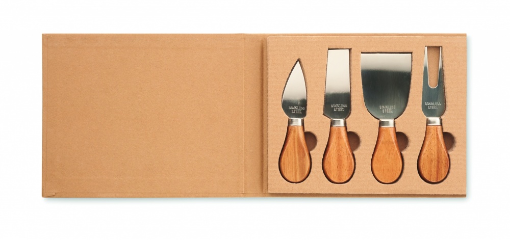 Logo trade promotional merchandise photo of: Set of 4 cheese knives