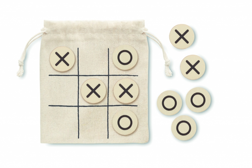 Logo trade promotional merchandise picture of: Wooden tic tac toe