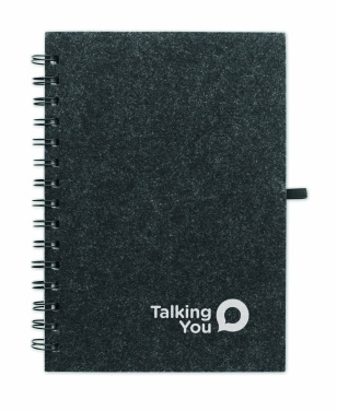 Logo trade promotional item photo of: A5 RPET felt cover notebook