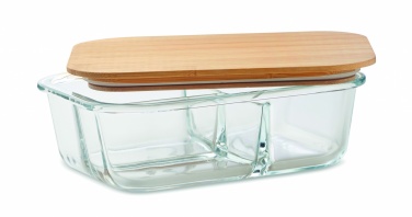 Logo trade promotional gifts picture of: Glass lunch box with bamboo lid