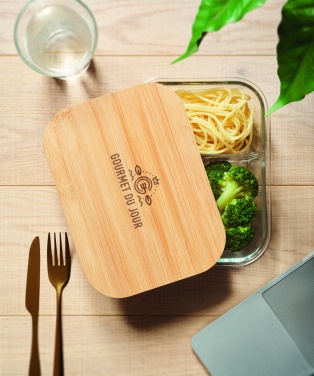 Logotrade advertising products photo of: Glass lunch box with bamboo lid