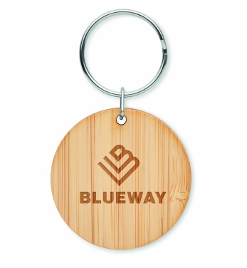 Logotrade advertising product picture of: Round bamboo key ring Pieksämäki