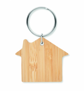 Logotrade promotional giveaways photo of: House shaped bamboo key ring Järvenpää